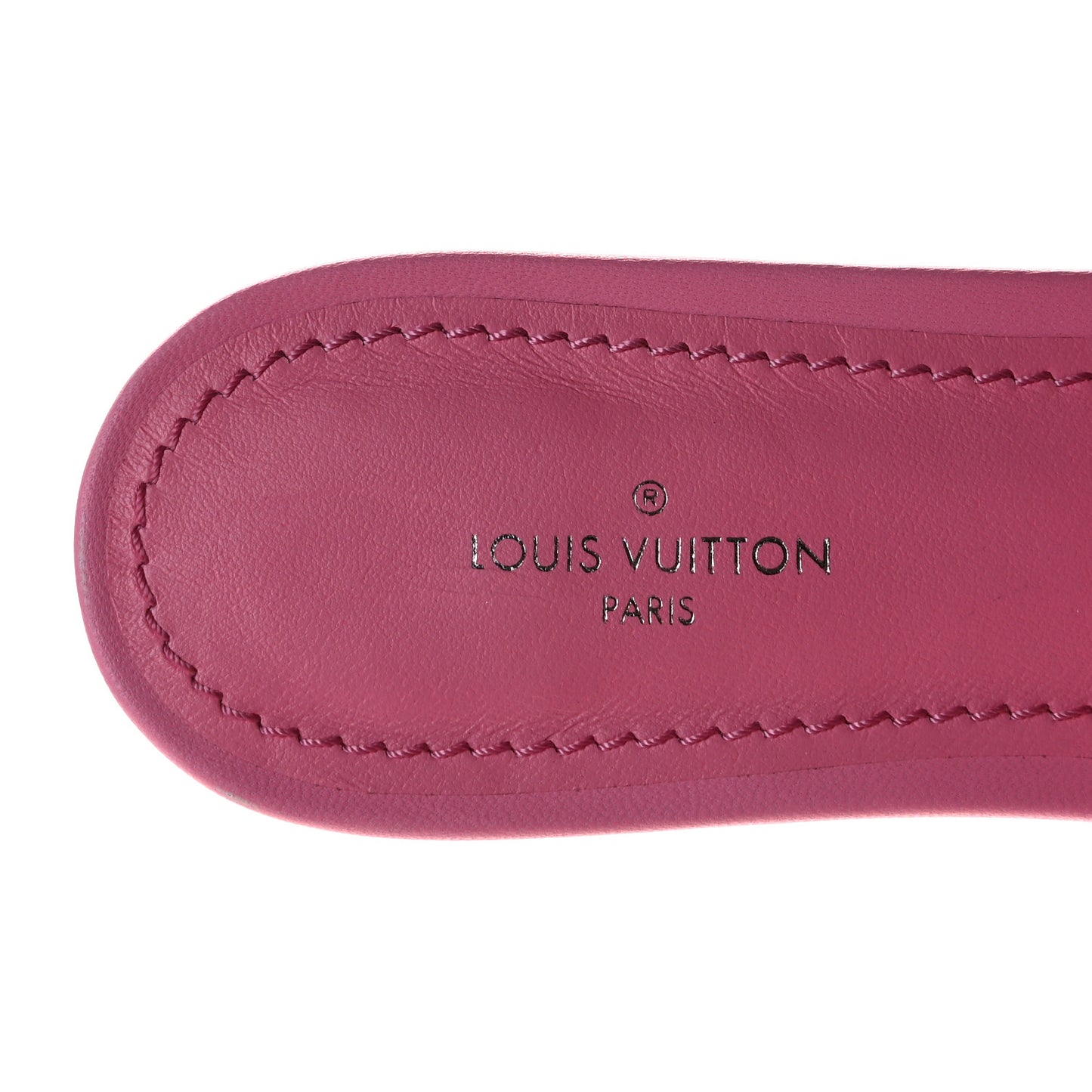 Lambskin Embossed Monogram Revival Flat Mules 36 Rose Pop