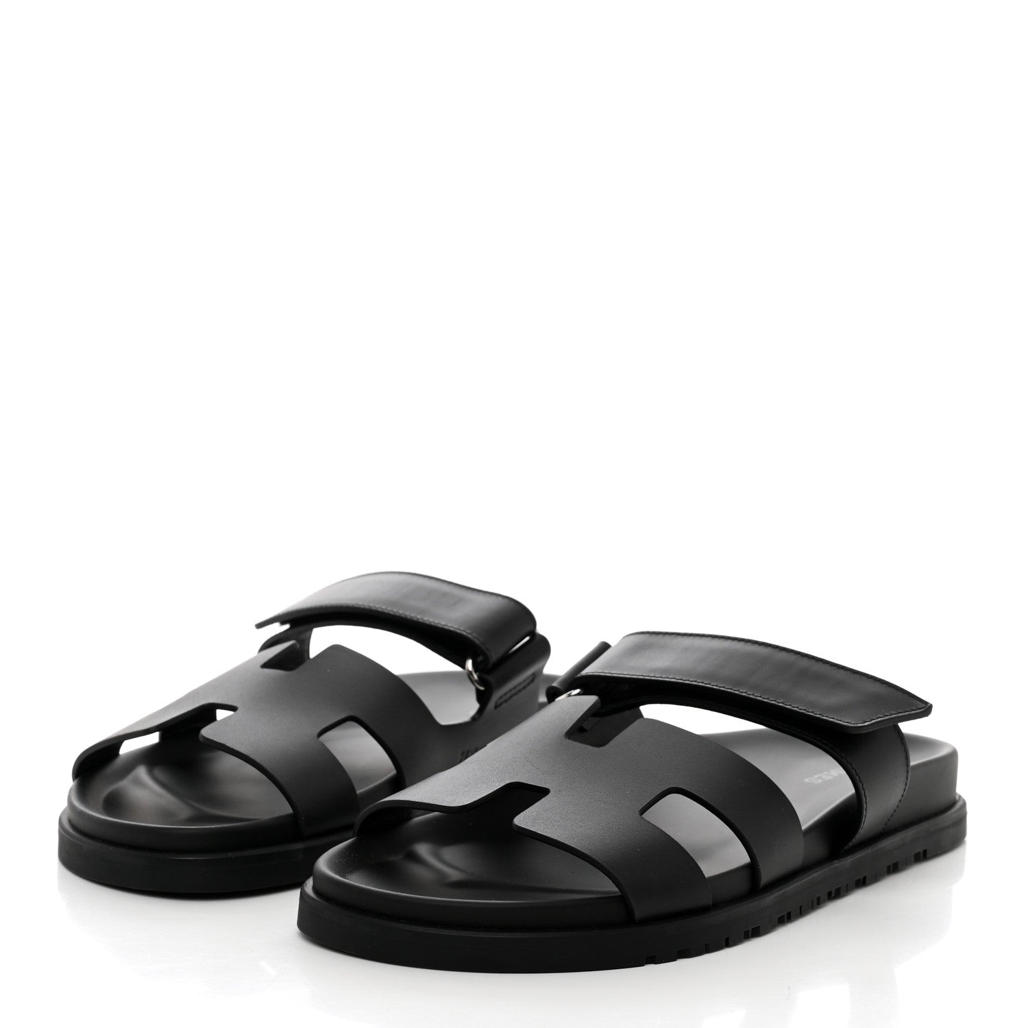 Hermes Calfskin Womens Chypre Sandals 39 Black 3 of 9