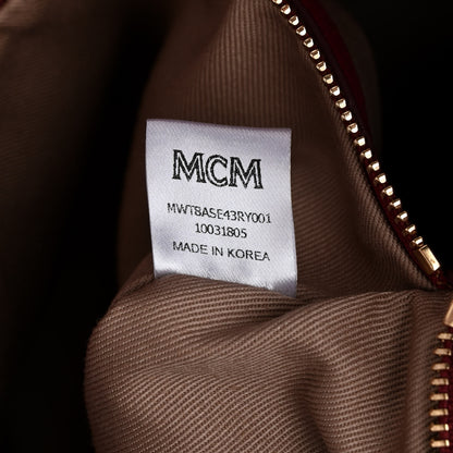 MCM Calfskin Ottomar Monogram Large Essential Tote Red 7 of 11