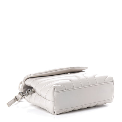 Saint Laurent Calfskin Y Quilted Monogram Toy Loulou Crossbody Bag Ivory 4 of 11
