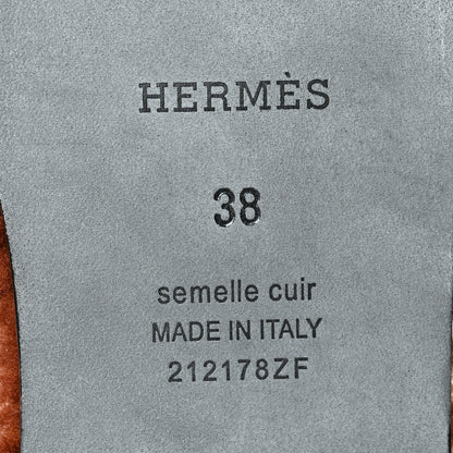Hermes Woolskin Oran Sandals 38 Cognac 7 of 8