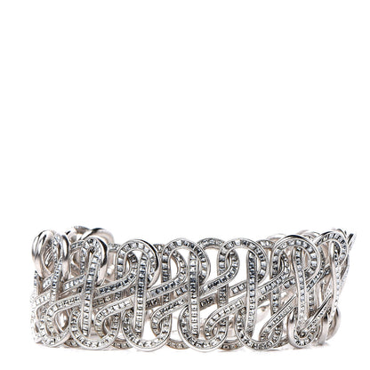 Chanel Ombre Crystal CC Infinity Chain Link Choker Necklace Blue Silver 1 of 5