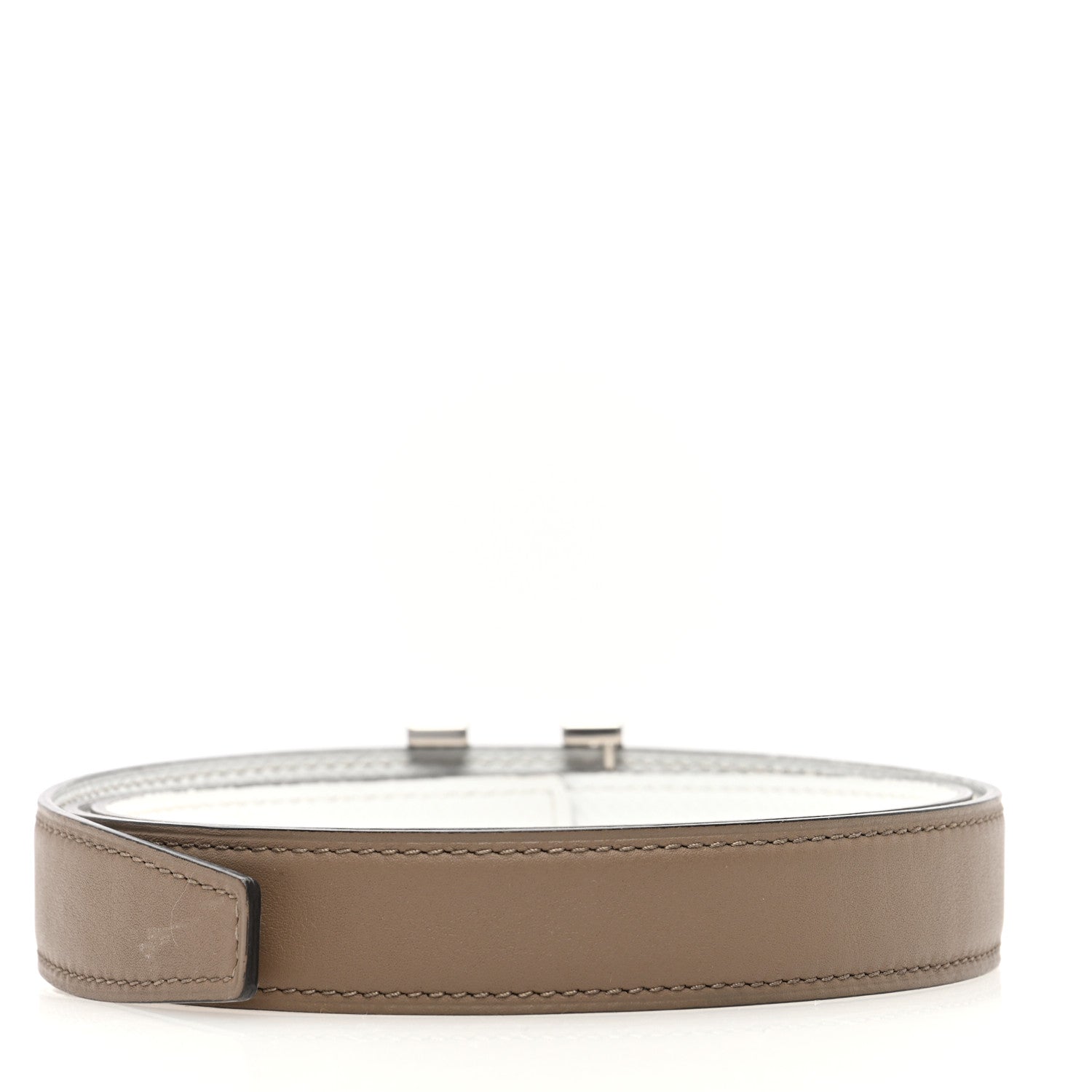 Hermes Swift Epsom 24mm Garden Party H Belt 80 32 Etoupe White 2 of 5