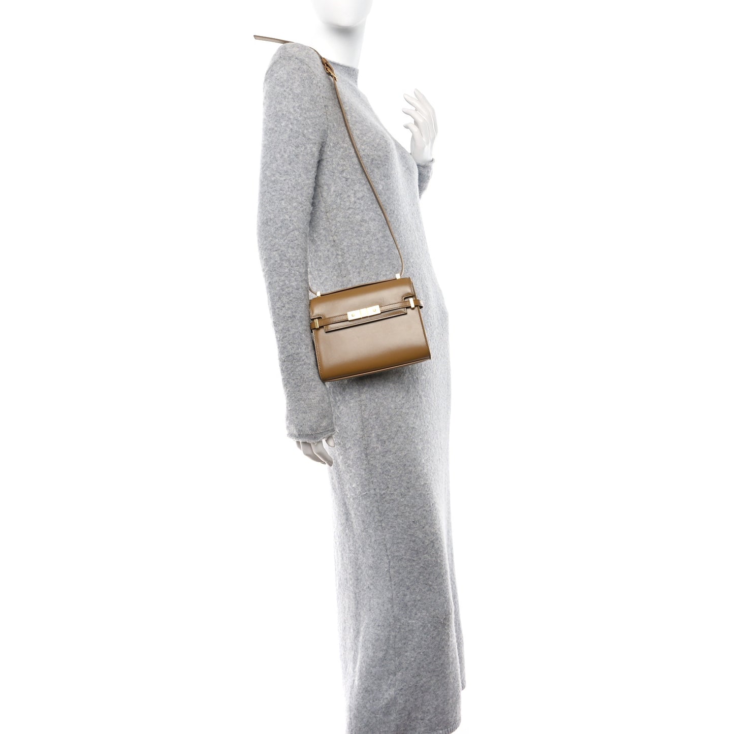 Smooth Calfskin Mini Manhattan Shoulder Bag Natural Tan