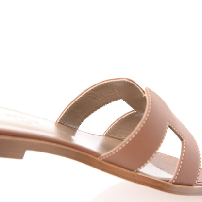 Hermes Box Calfskin Oran Sandals 36 Gold 8 of 9