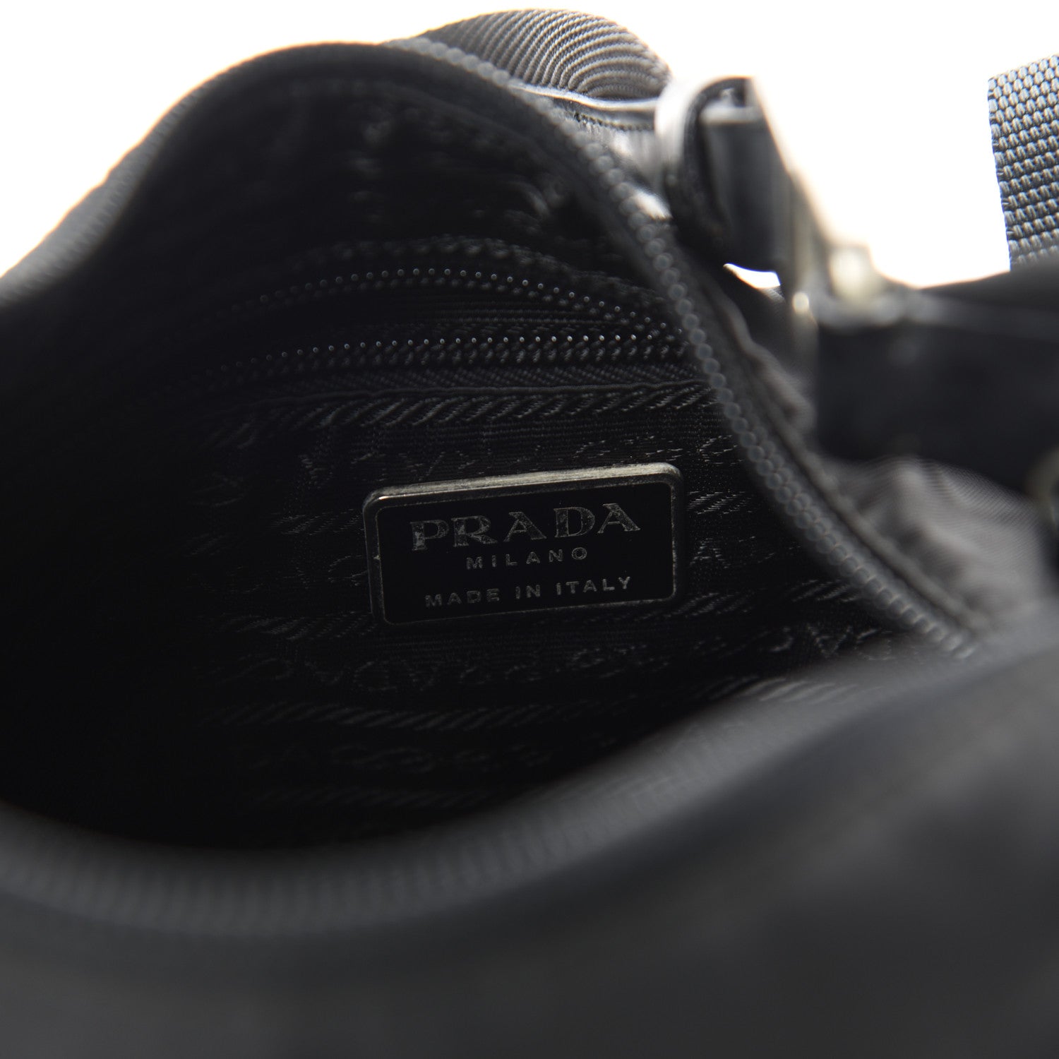 Prada Tessuto Nylon Calfskin Hobo Black 7 of 9