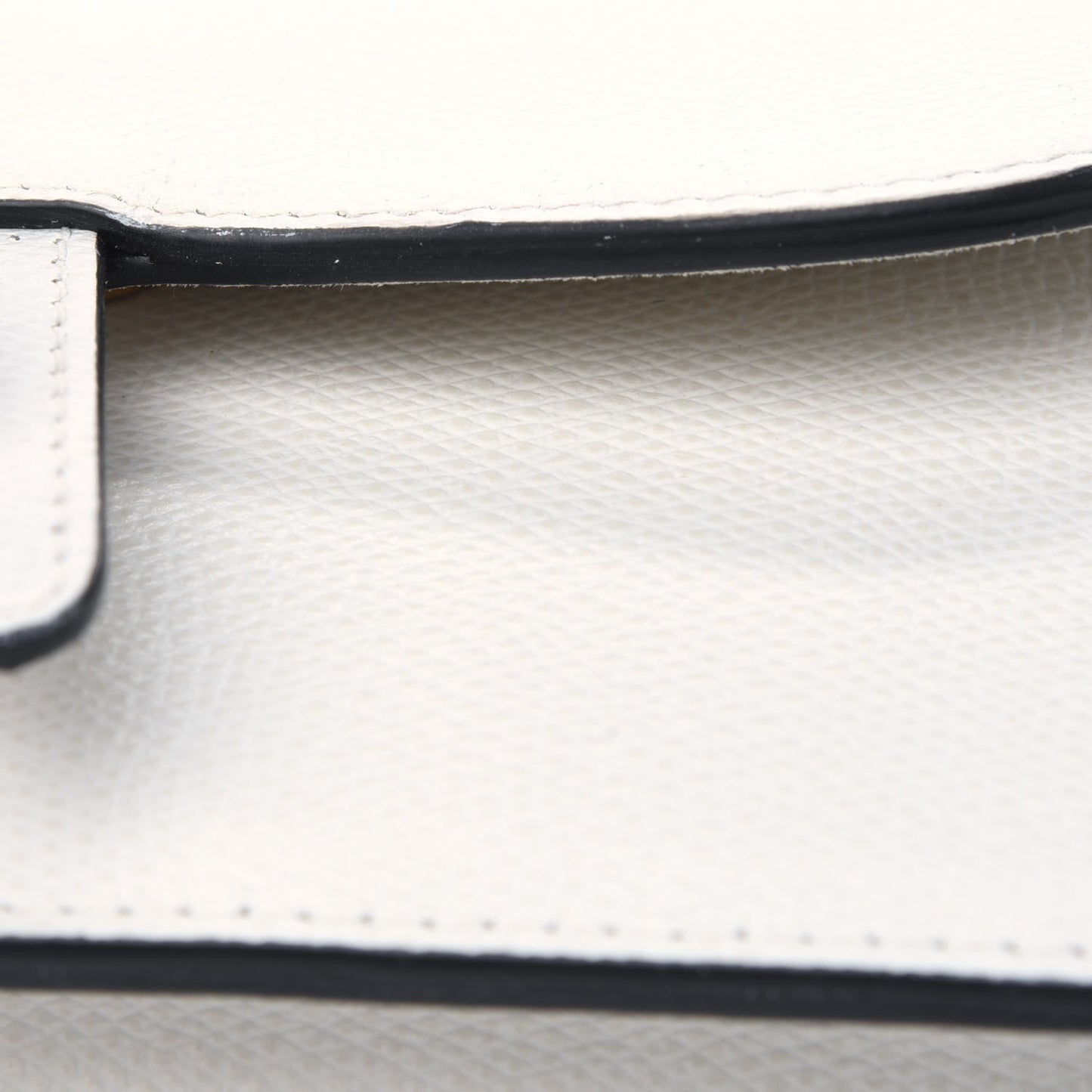 Grained Calfskin Saddle Belt Bag White