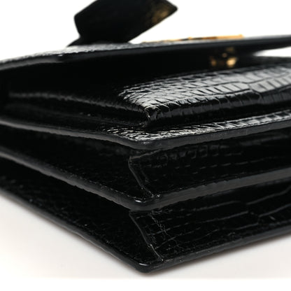 Saint Laurent Calfskin Crocodile Embossed Medium Monogram Sunset Black 9 of 10