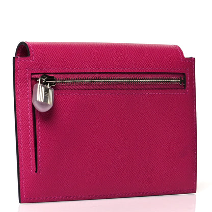 Hermes Madame Calfskin Kelly Pocket Compact Wallet Rose Pourpre 3 of 9