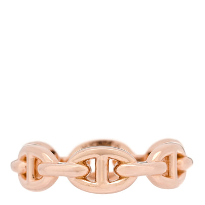 Hermes 18K Rose Gold PM Chaine d'Ancre Enchainee Ring 57 8 1 of 5