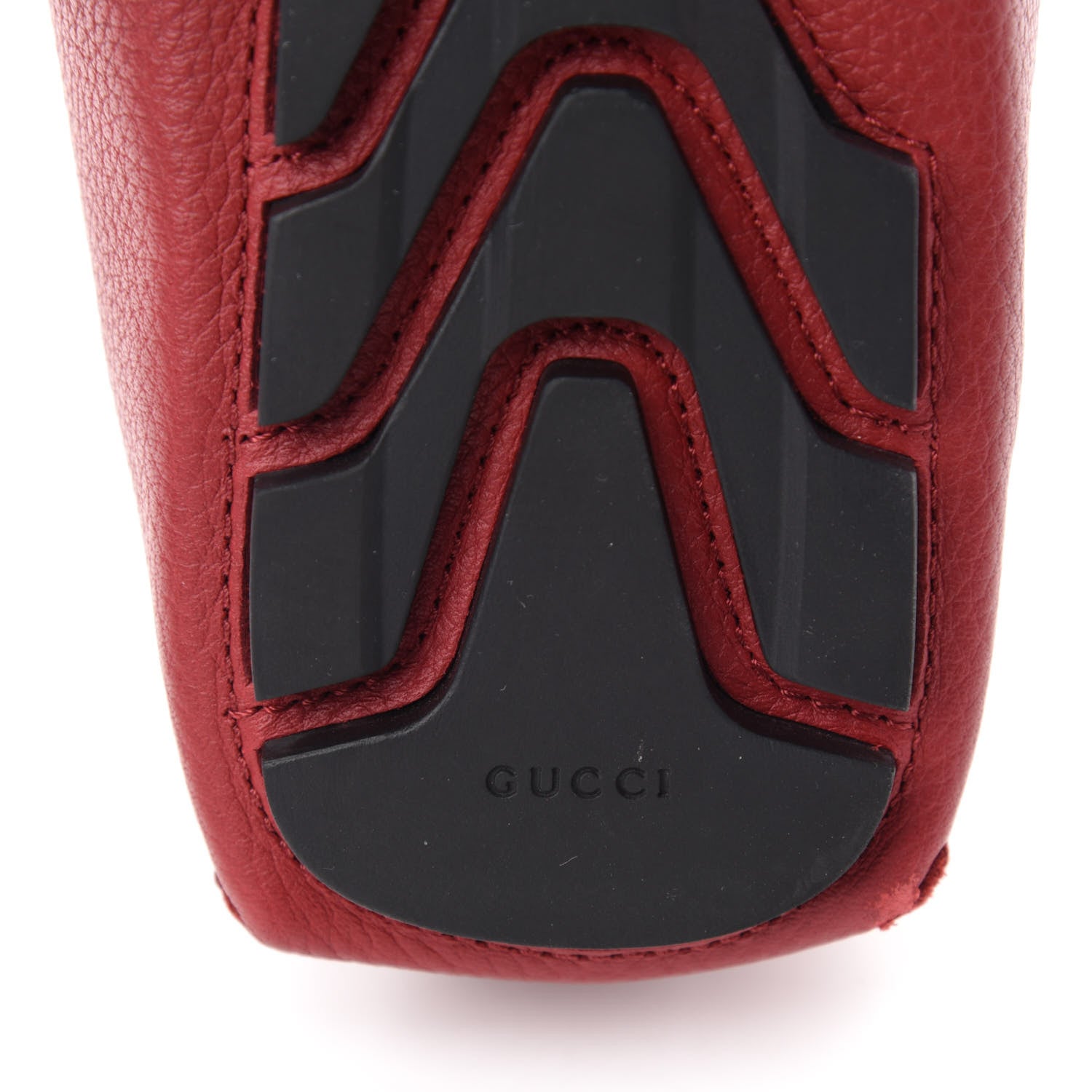 Gucci Calfskin Web Mens Driver Loafers 7.5 Red 6 of 9