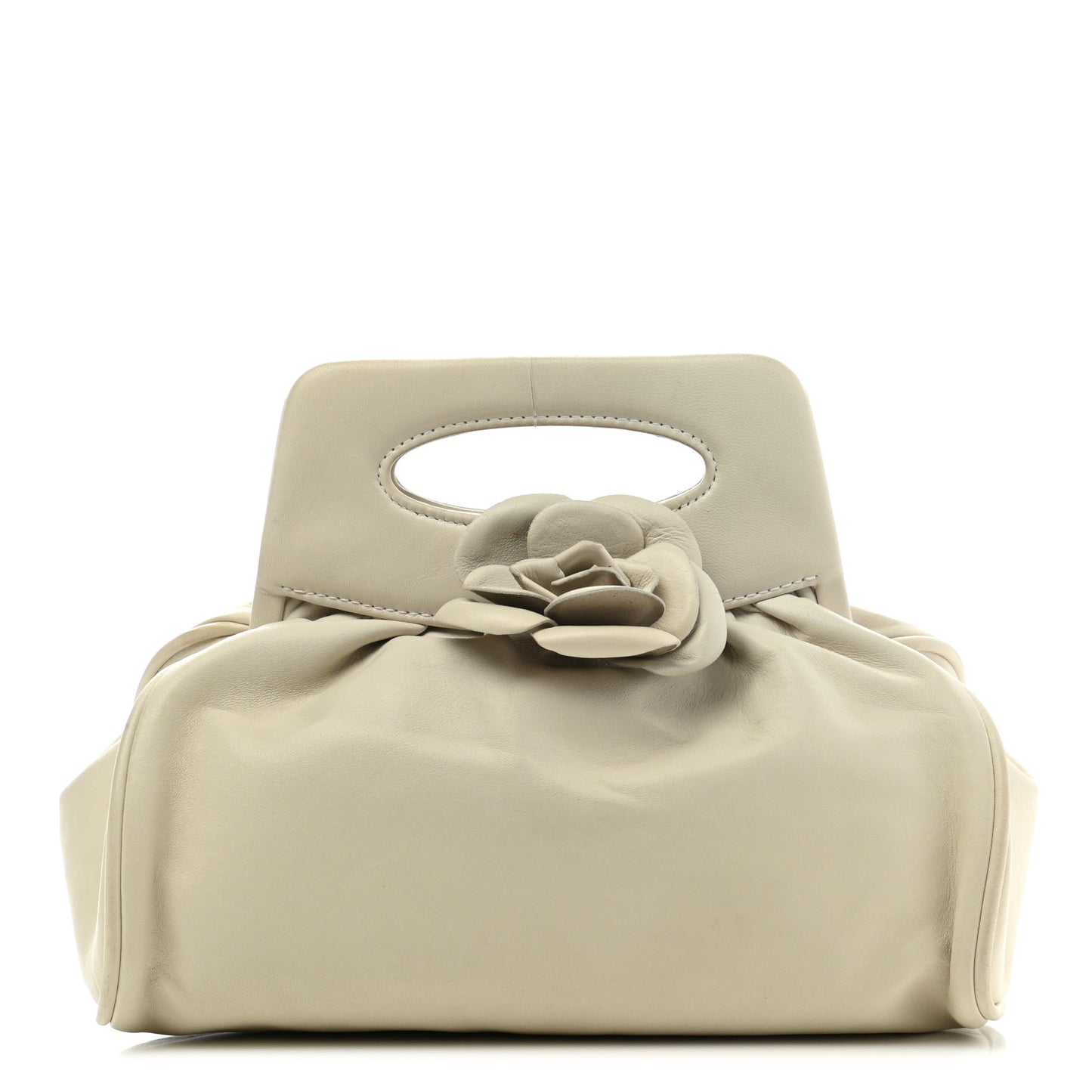 Lambskin Camellia Handbag White