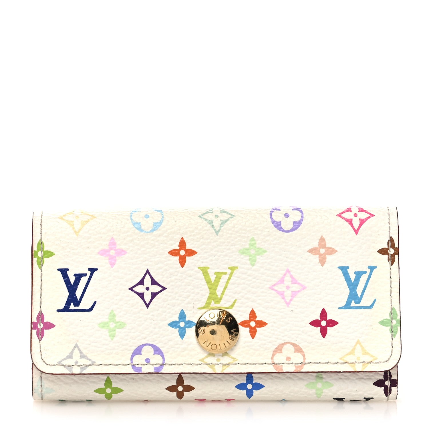 Louis Vuitton Monogram Multicolor Multicles 4 Key Holder White Litchi 1 of 9
