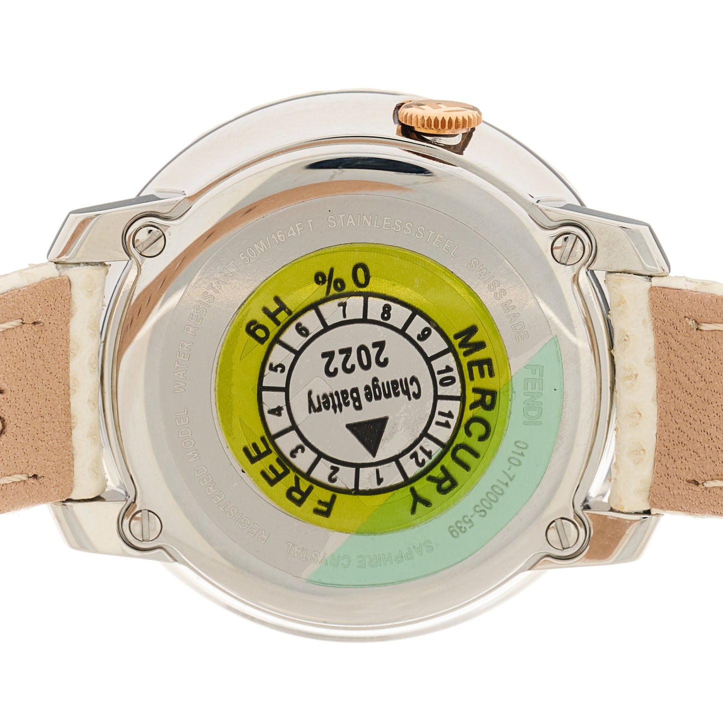 Stainless Steel Calfskin 28mm Run Away Quartz Watch Ivory