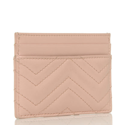 Gucci Calfskin Matelasse GG Marmont Card Holder Perfect Pink 3 of 6