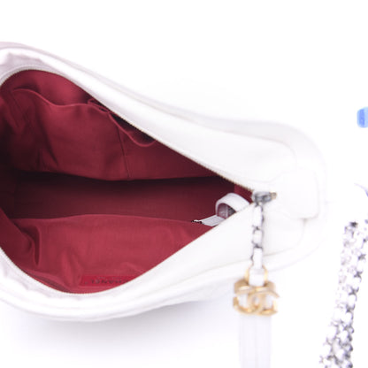 Chanel Aged Calfskin Quilted Large Gabrielle Hobo White 5 of 10