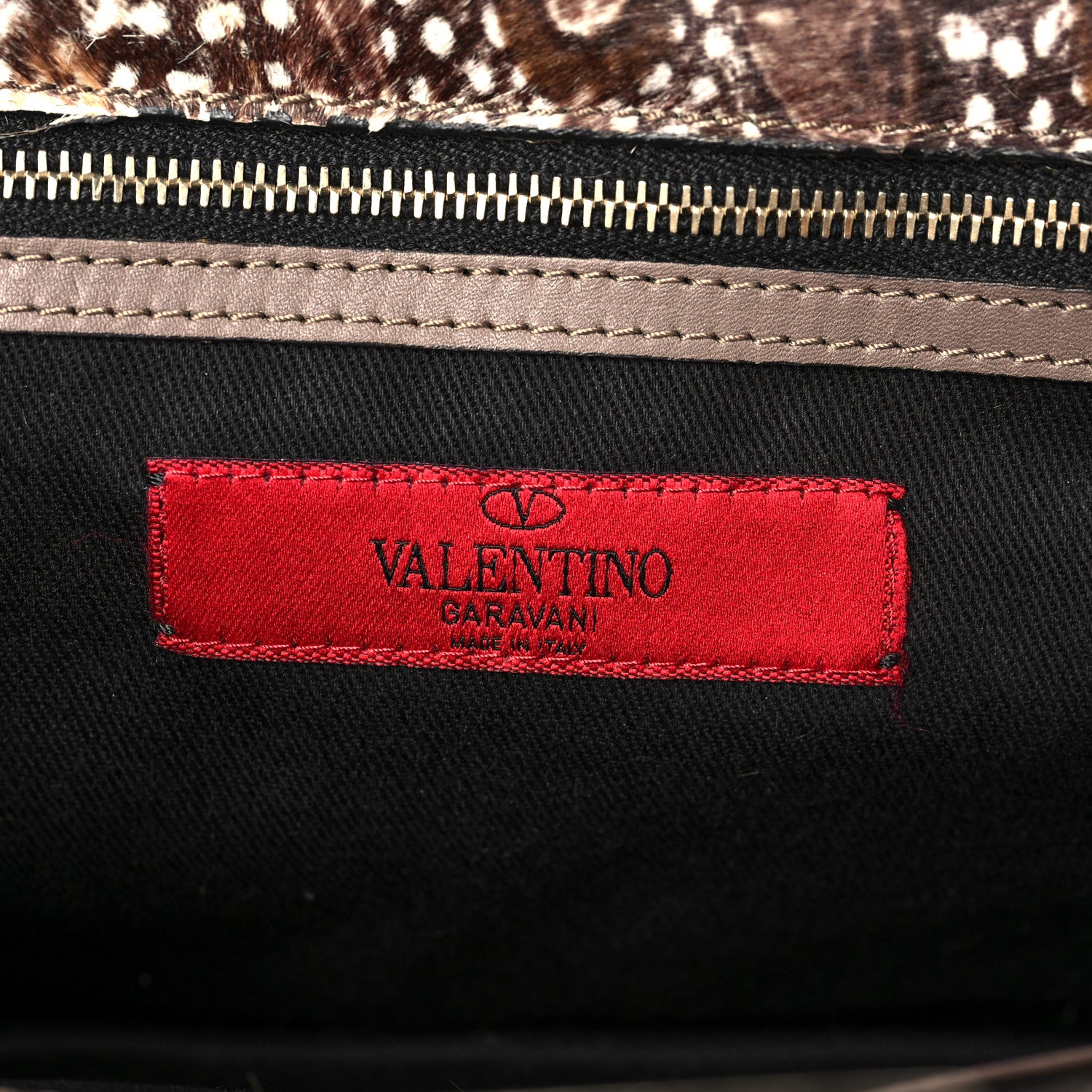 Valentino Garavani Calf Hair Feather Rockstud Shoulder Satchel 6 of 7