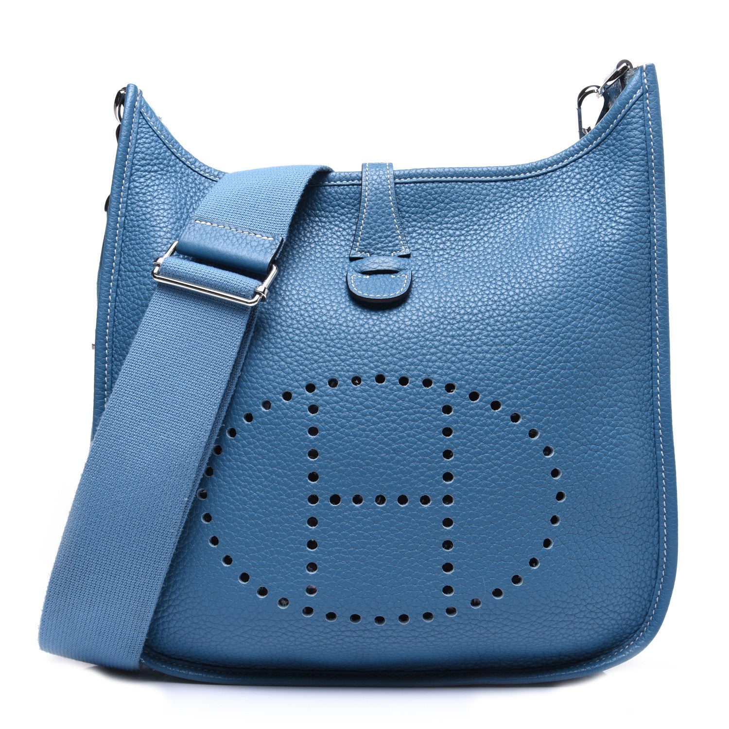 Hermes Taurillon Clemence Evelyne III PM Blue Jean 1 of 11