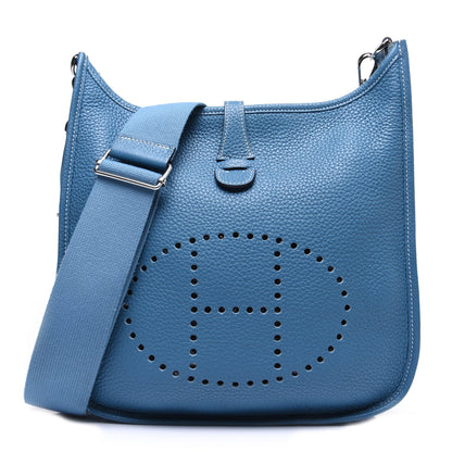 Hermes Taurillon Clemence Evelyne III PM Blue Jean 1 of 11
