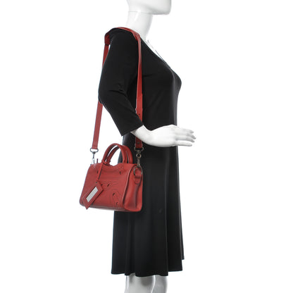 Balenciaga Veau Soyeux Perforated Blackout Hardware Mini City Rouge Groseille 2 of 12