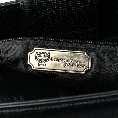 MCM Calfskin Studded Tote Black 8 of 14