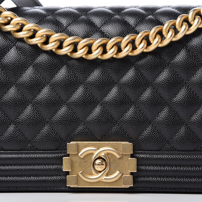 Chanel Caviar Quilted Medium Boy Flap Black 10 of 10