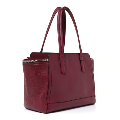 Salvatore Ferragamo Calfskin Medium Verve Double Zip Tote Burgundy 3 of 15