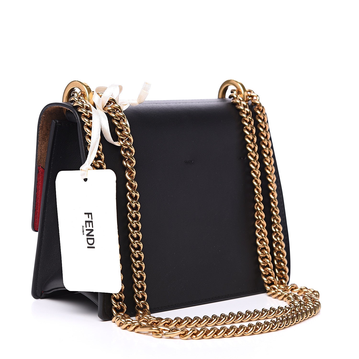 Fendi Vitello Grace Matte Small Kan U Shoulder Bag Black 2 of 7