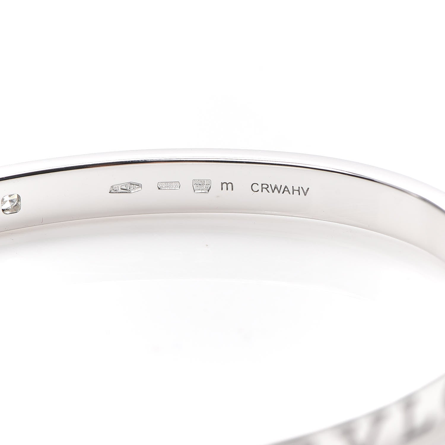 Bulgari 18K White Gold Diamond B.Zero1 Essential Bangle Bracelet M 4 of 4