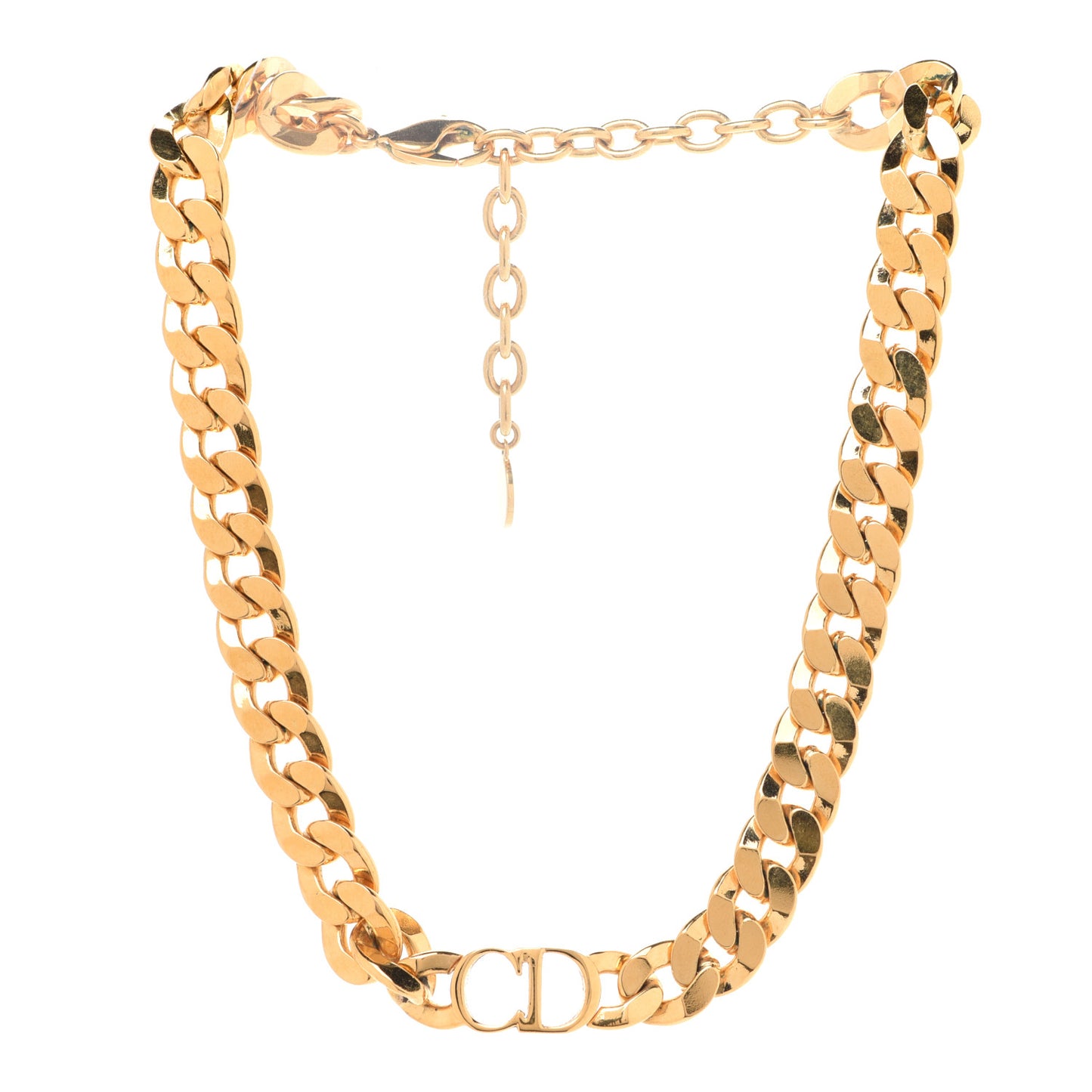 Metal CD Choker Necklace Gold