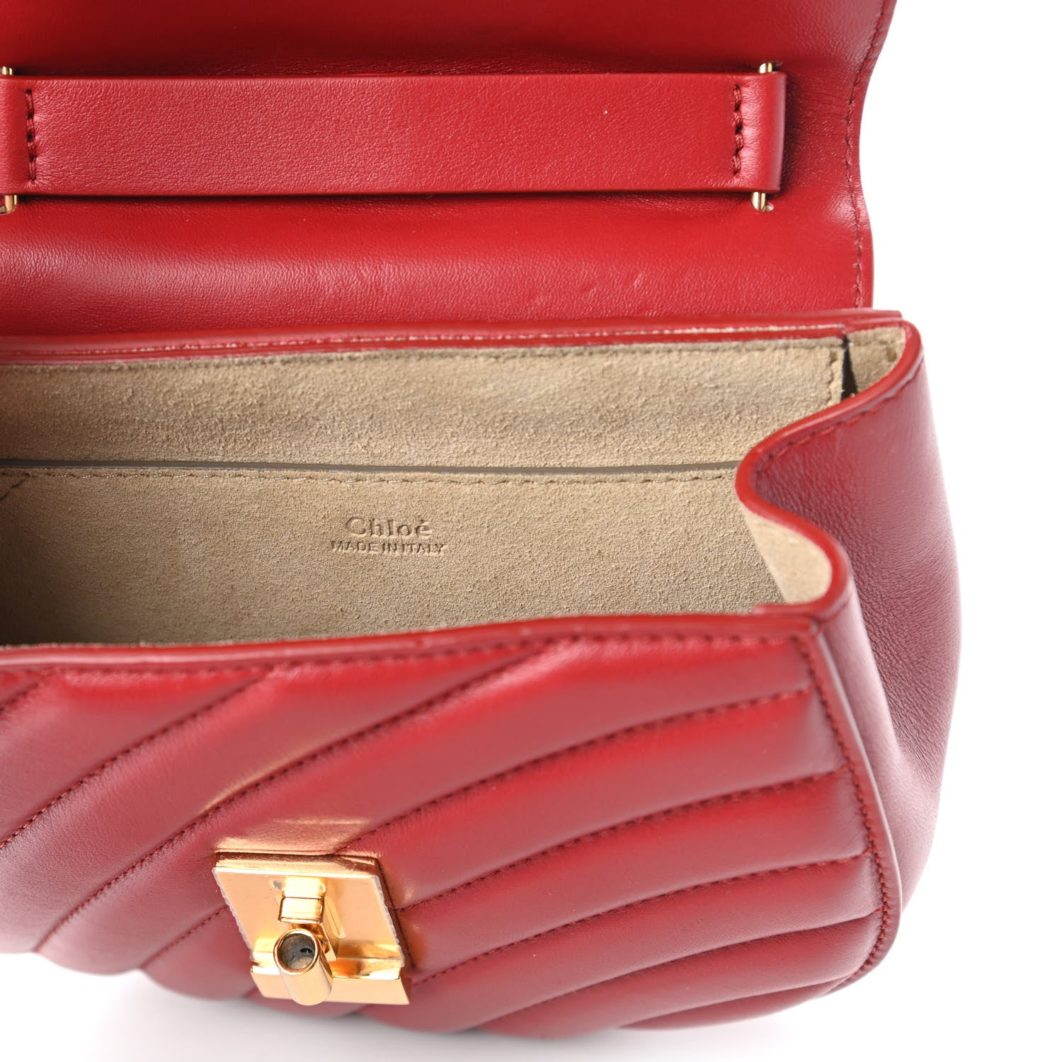 Chloe Calfskin Quilted Mini Drew Bijou Shoulder Bag Dahlia Red 8 of 10