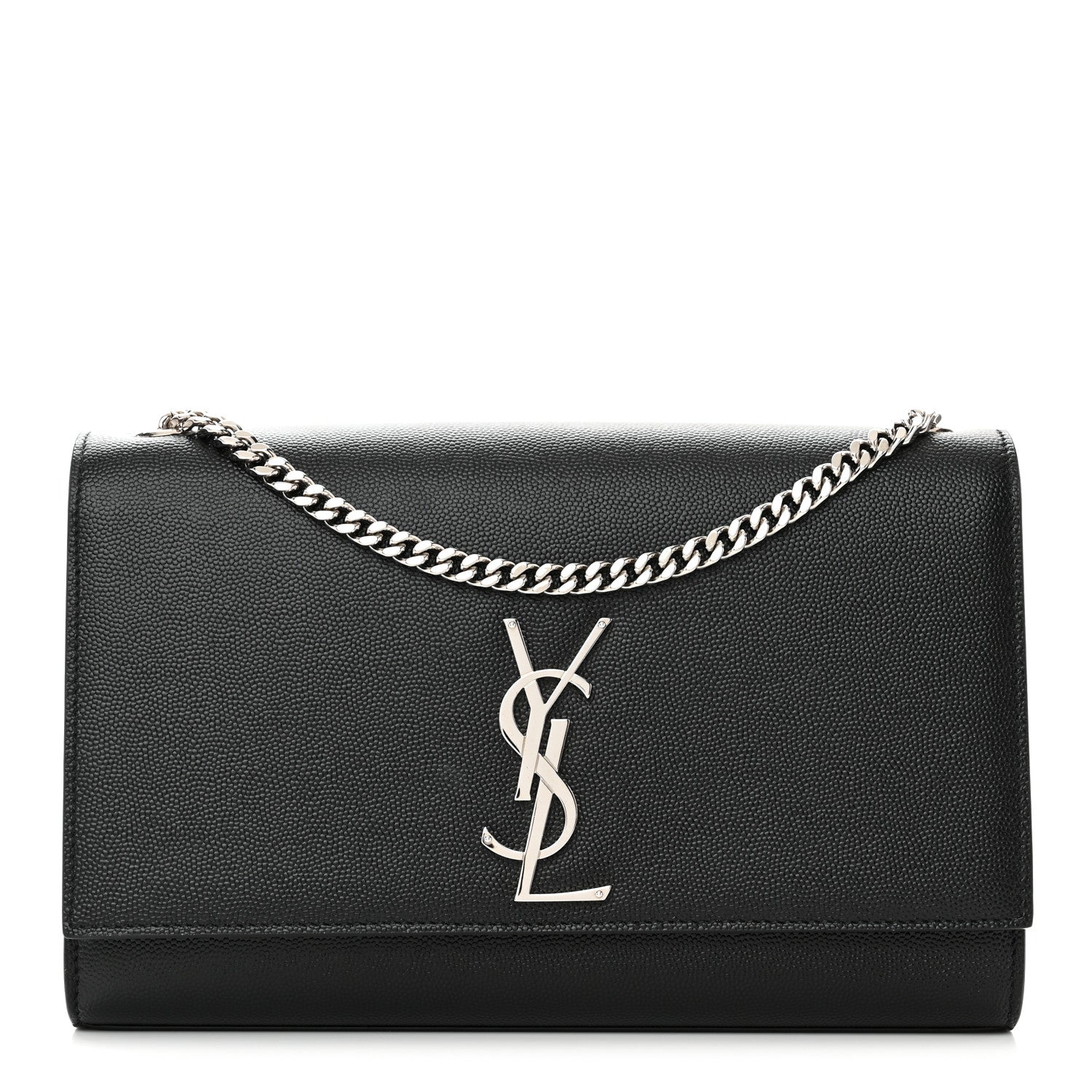Saint Laurent Grain De Poudre Medium Classic Monogram Kate Satchel Black 1 of 10