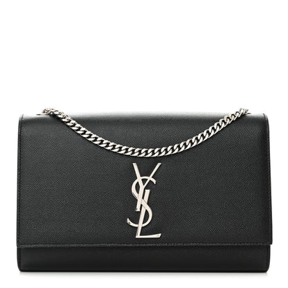 Saint Laurent Grain De Poudre Medium Classic Monogram Kate Satchel Black 1 of 10