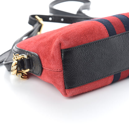 Gucci Suede Patent Web GG Small Ophidia Dome Shoulder Bag Hibiscus Red 7 of 8