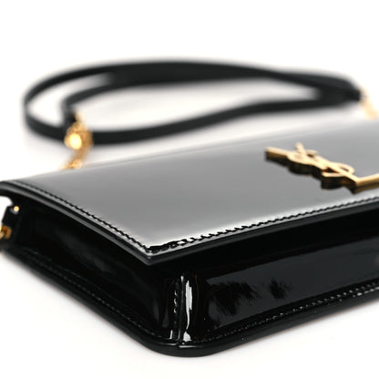 Saint Laurent Vernice Diamond Calfskin Monogram Phone Holder Crossbody Black 8 of 9