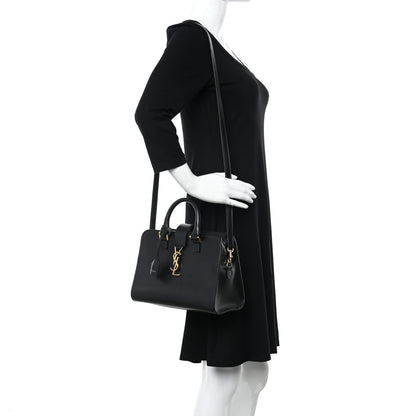 Saint Laurent Calfskin Monogram Baby Cabas Black 2 of 9
