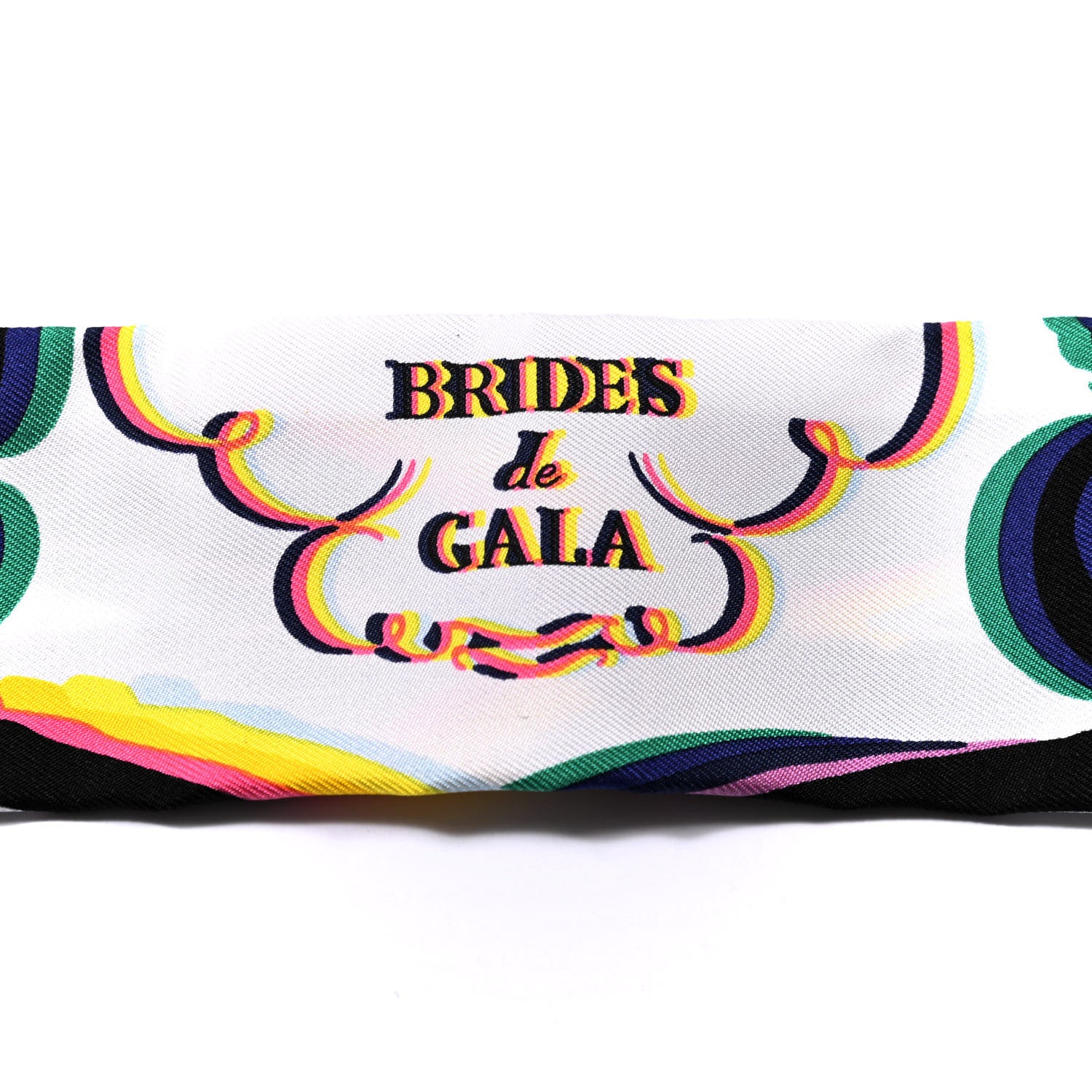 Hermes Silk Brides De Gala Shadow Twilly Black Jaune Multicolor 5 of 5