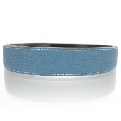 Hermes Reversible Belt Strap 90 Blue Jean and Black 2 of 4