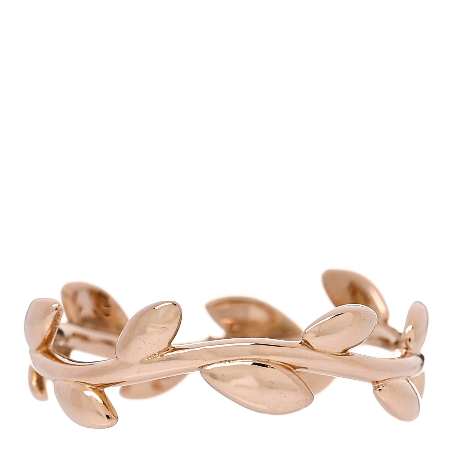 18K Rose Gold Narrow Paloma Picasso Olive Leaf Band Ring 52 6