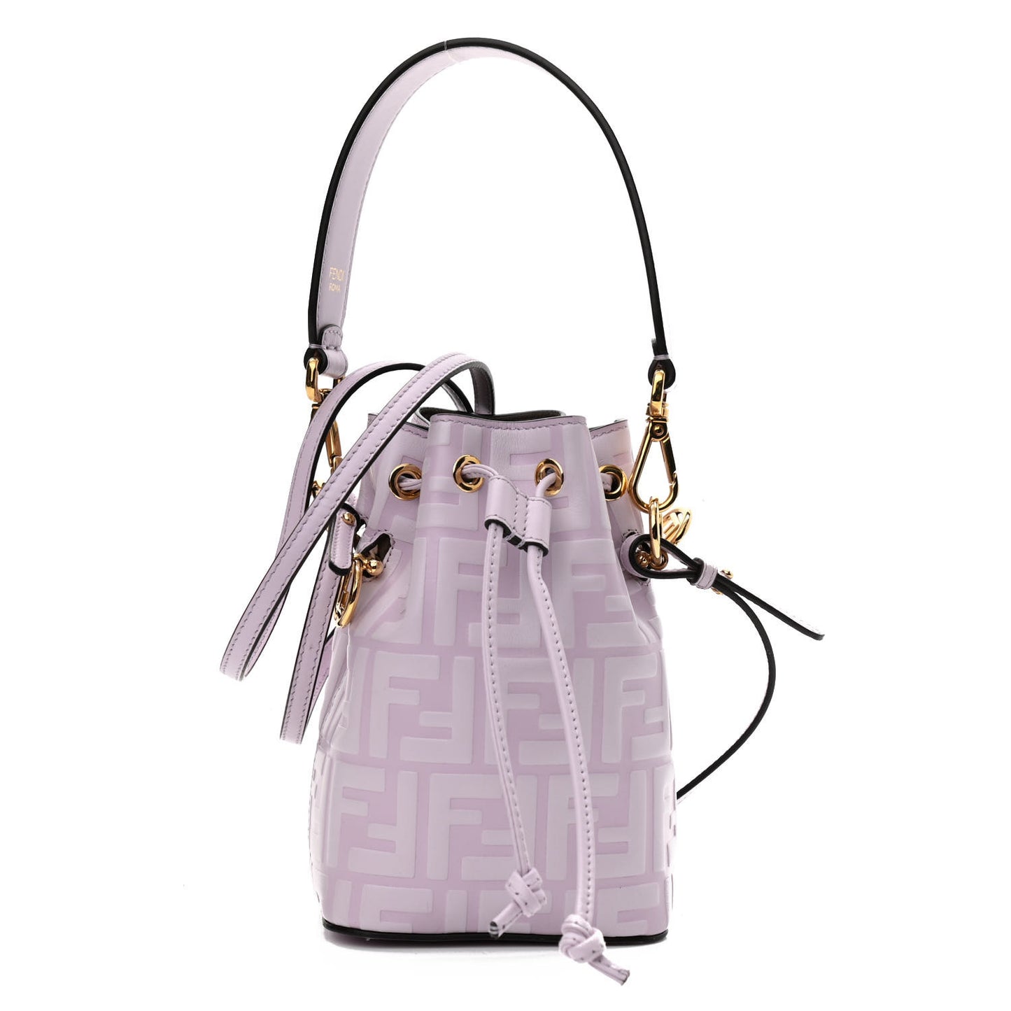 Vitello Termosport F is Fendi FF 1974 Embossed Mini Mon Tresor Bucket Bag Anemone