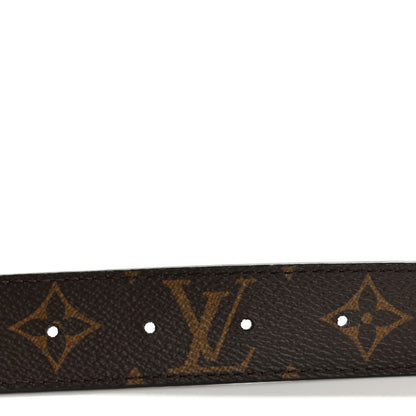 Louis Vuitton Calfskin Monogram 30mm LV Initiales Reversible Belt 80 32 Khaki 5 of 9