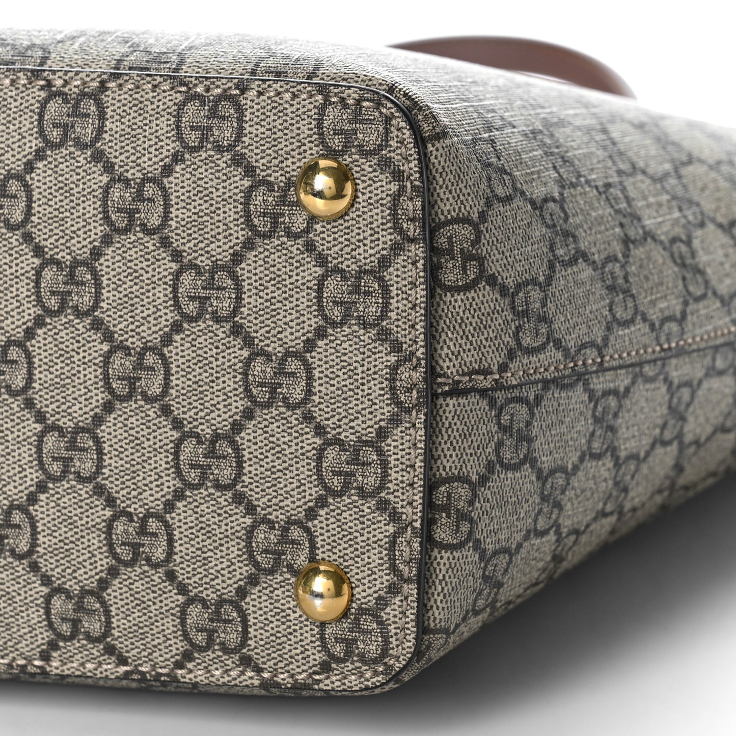 GG Supreme Monogram Medium Zippered Bucket Tote Beige Tuscany