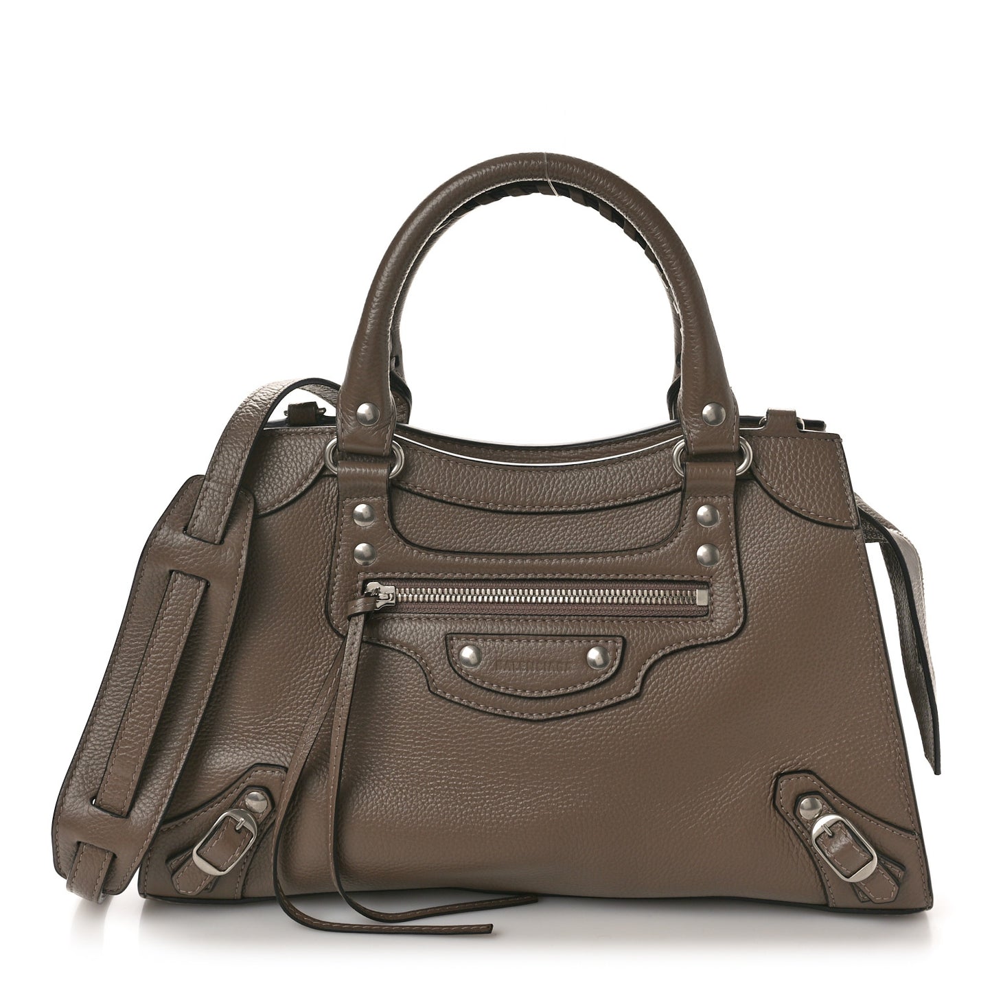 Grained Calfskin Neo Classic Silver Hardware S City Mink Grey
