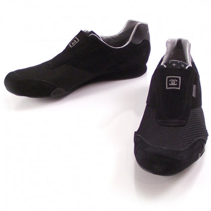 Chanel Perforated Sneakers 38 Black 1 of 8