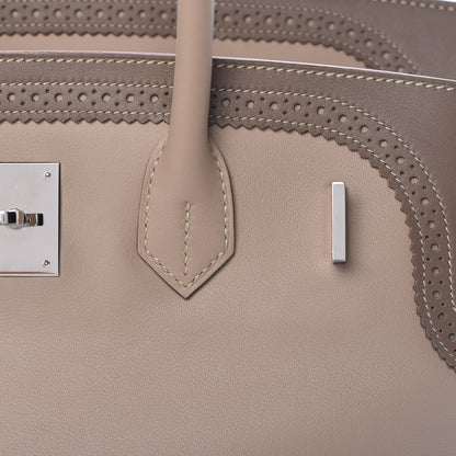 Hermes Swift Ghillies Birkin 35 Argile Etoupe 29 of 38
