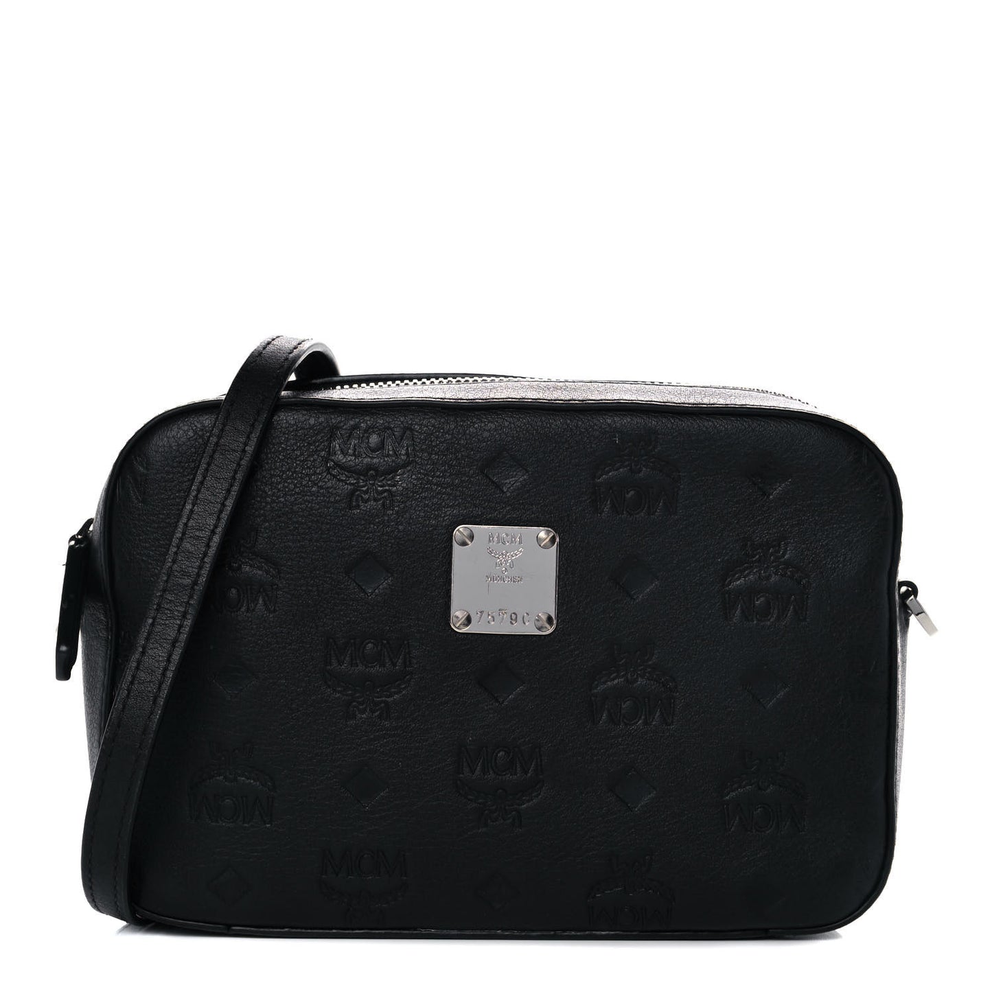 Calfskin Ottomar Monogram Klara Crossbody Bag Black