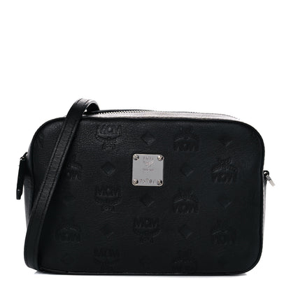 MCM Calfskin Ottomar Monogram Klara Crossbody Bag Black 1 of 11