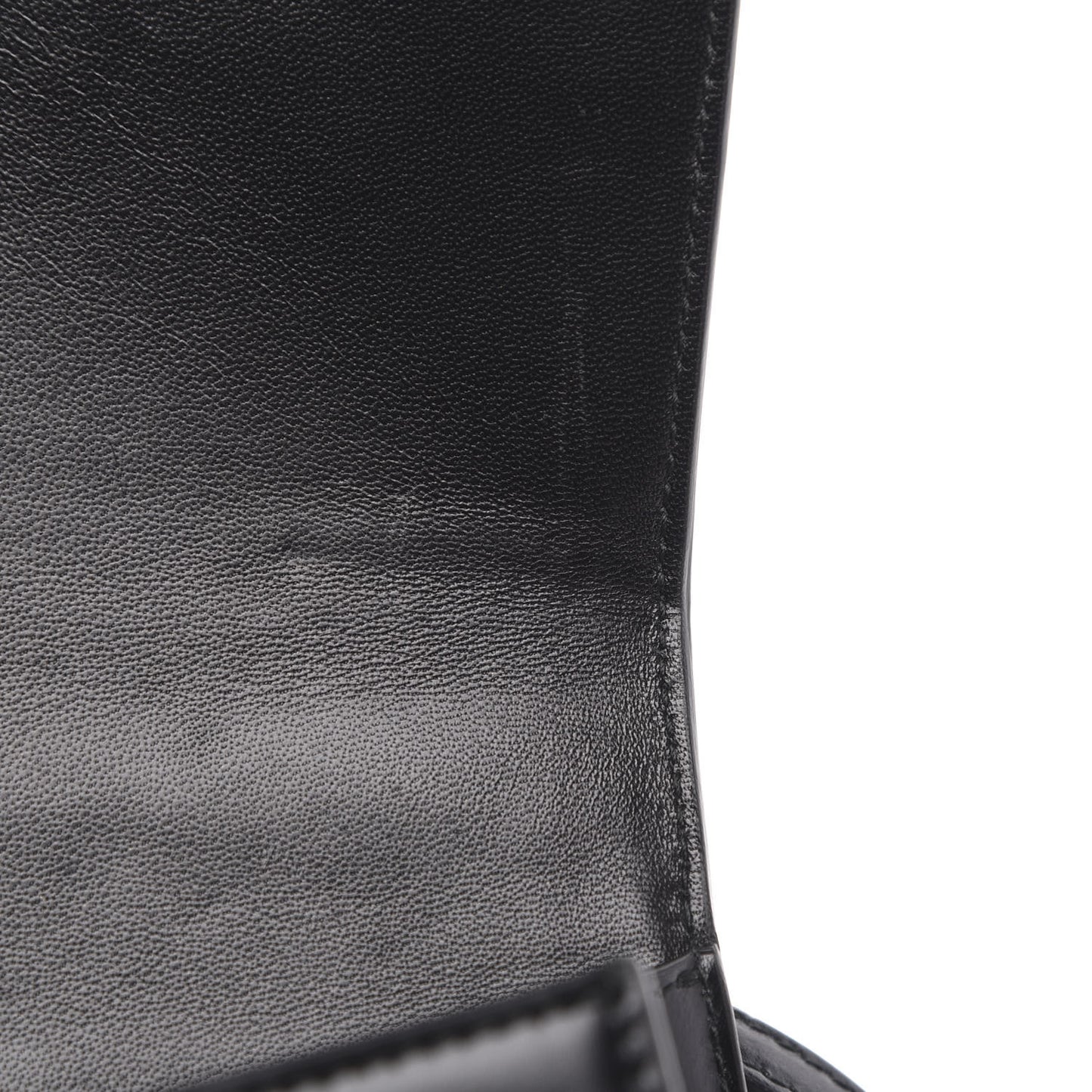 Shiny Box Calfskin Small Hourglass Top Handle Bag Black