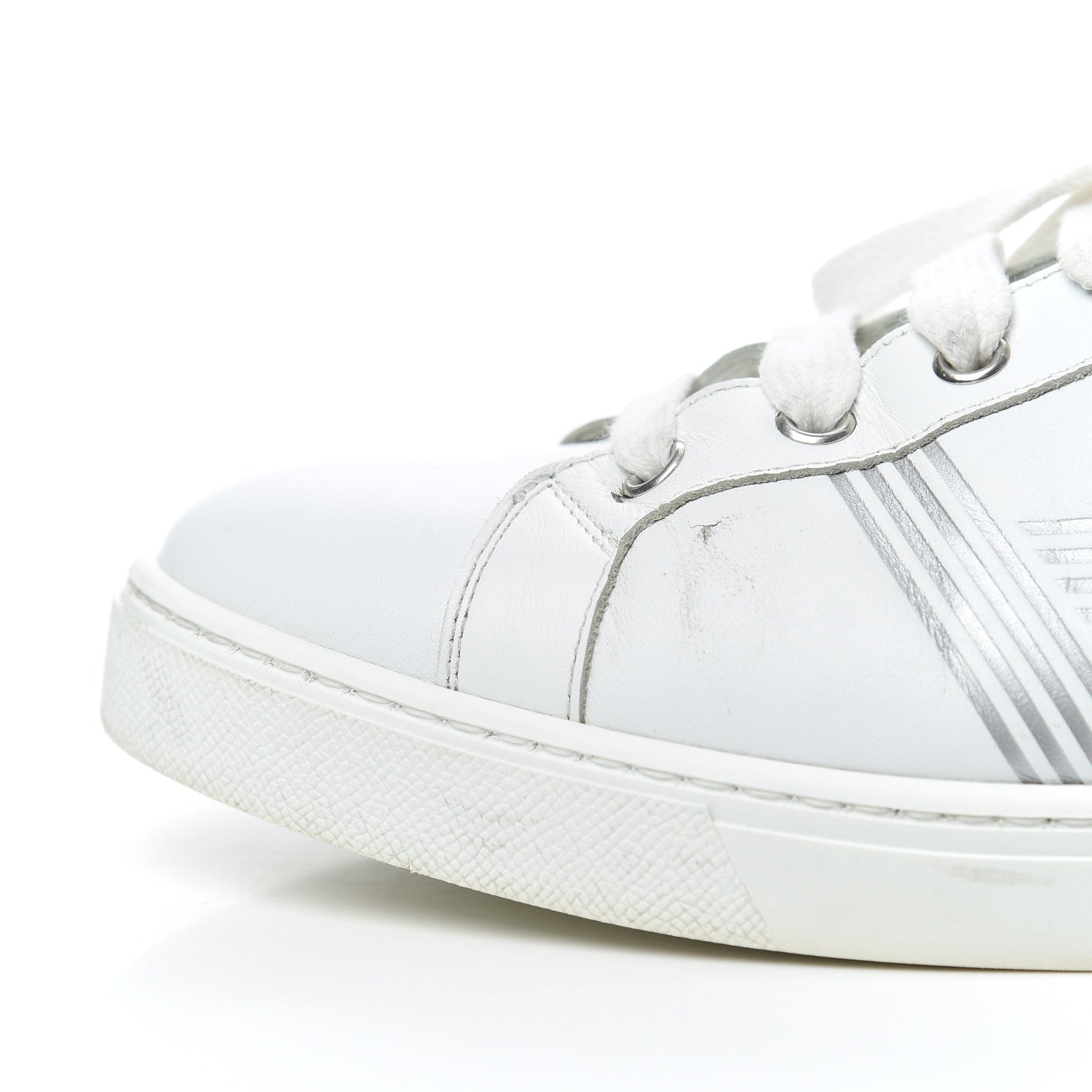Hermes Nappa Womens Avantage Sneakers 39.5 White Argent 9 of 24