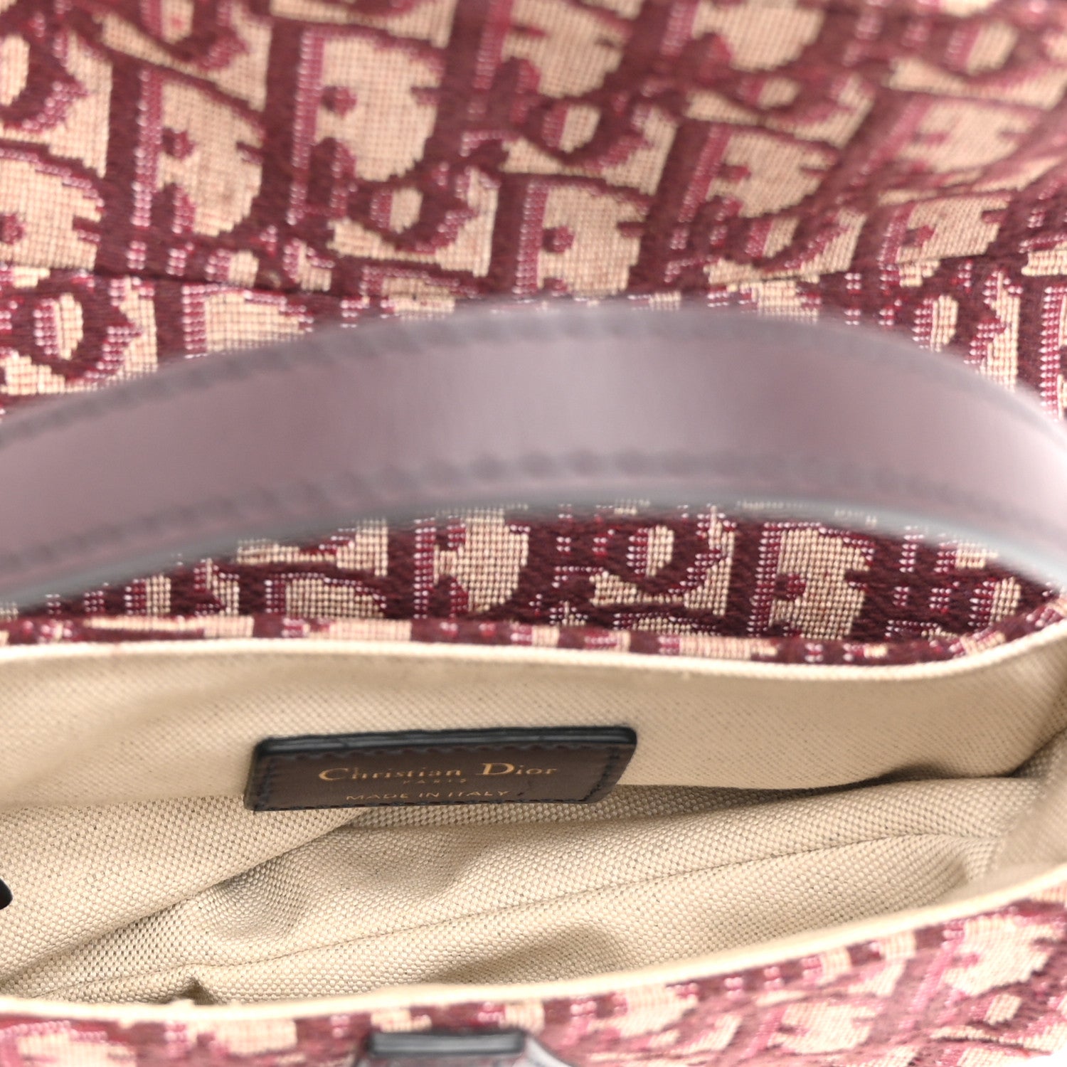 Christian Dior Oblique Mini Saddle Bag Burgundy 5 of 10